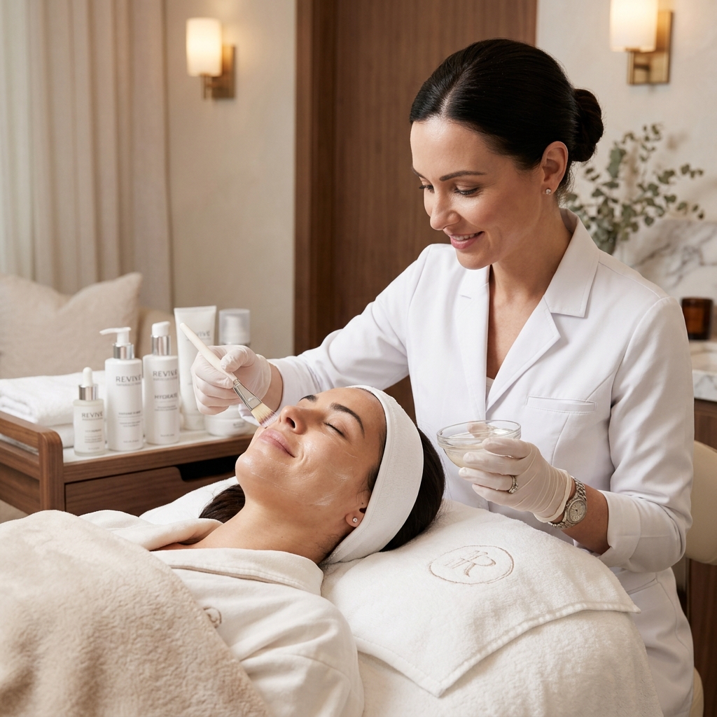 Dermatologist performing gentle facial skin treatment