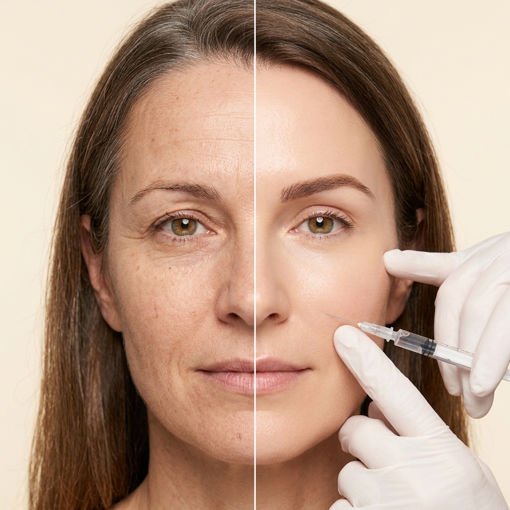 Dermatology before and after skin treatment comparison