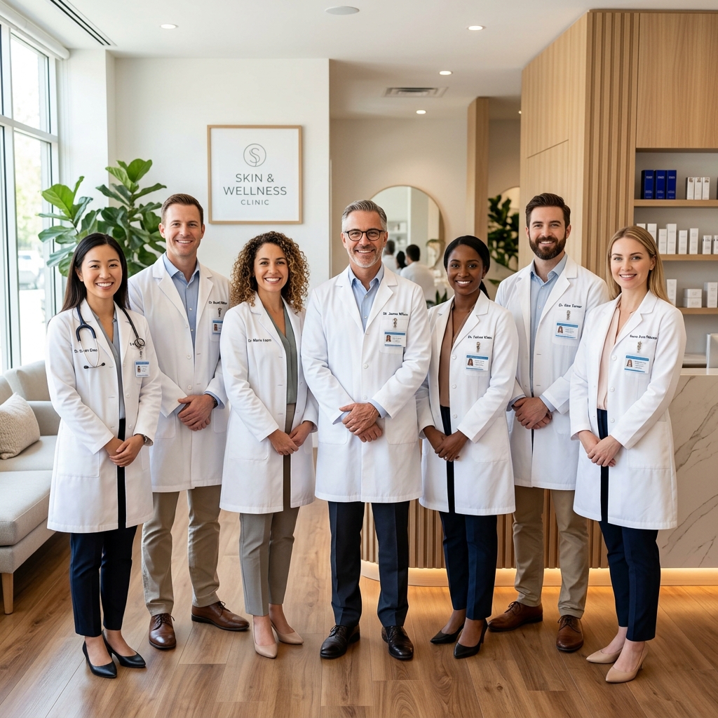 Dermatology clinic team of doctors